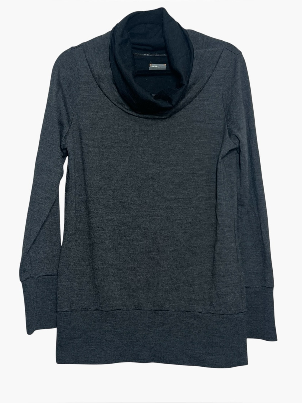 Icebreaker Merino Tunic Sweater Gray Cowl Neck Wool Womens Size L Outdoors Ski